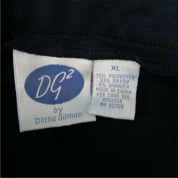 DG2 Diane Gilman Navy Blue Stretch Trouser Pants Size XL 36 X 29 - Picture 3 of 3
